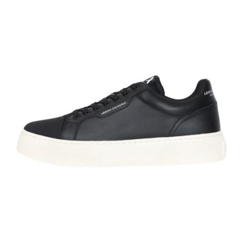 Zwarte Retro Lage Sneakers Armani Exchange , Black , Heren