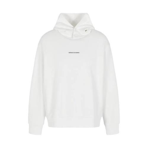 Witte Hoodie Franse Terry Aw24 Armani Exchange , White , Heren