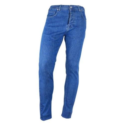 Lichtblauwe Denim Jeans Aquascutum , Blue , Heren