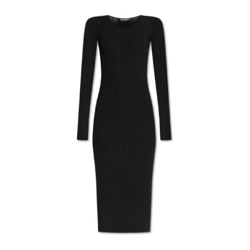 Jurk met logo Dolce & Gabbana , Black , Dames