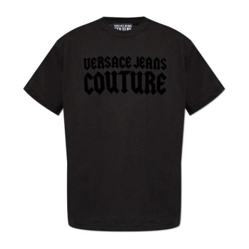 T-shirt met logo Versace Jeans Couture , Black , Heren