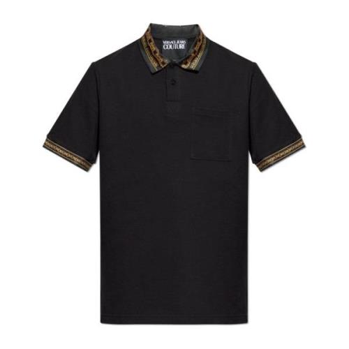 Polo met logo Versace Jeans Couture , Black , Heren