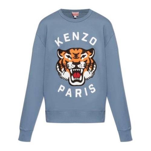 Sweatshirt met Tijgerhoofd Kenzo , Blue , Heren