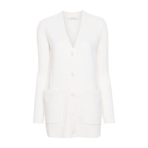 Roomwitte Wol-Kasjmier Trui V-Hals Max Mara , White , Dames