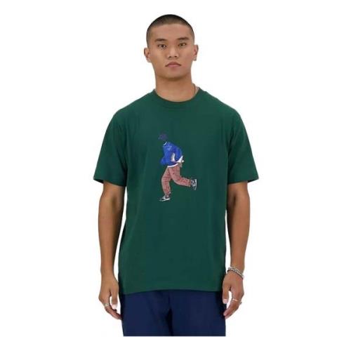 Athletics Relaxed Sport Style T-shirt New Balance , Green , Heren