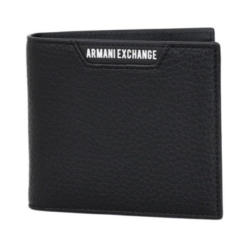 Zwarte herenportemonnee met logo Armani Exchange , Black , Heren