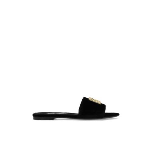 Velvet Slides Dolce & Gabbana , Black , Dames