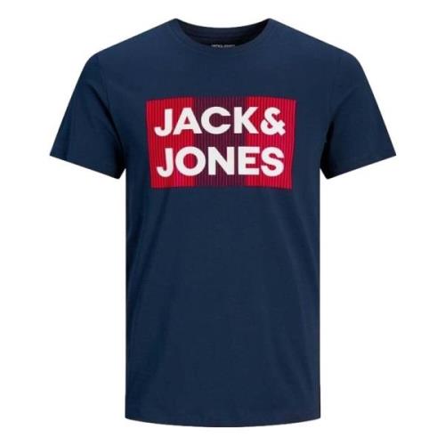 Plus Size Logo T-shirt Jack & Jones , Blue , Heren