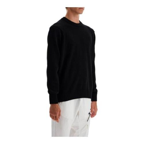 Crewneck Pullover van Wolmix met Lens C.p. Company , Black , Heren