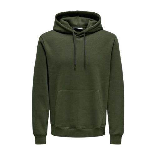 Casual Hoodie Sweatshirt Only & Sons , Green , Heren