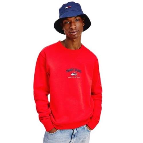 Biologisch Katoen Rode Sweater Tommy Jeans , Red , Heren