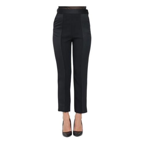 Elegante Zwarte Slim Fit Broek Simona Corsellini , Black , Dames