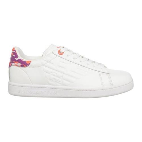 Eenvoudige Vetersneakers Emporio Armani EA7 , White , Dames