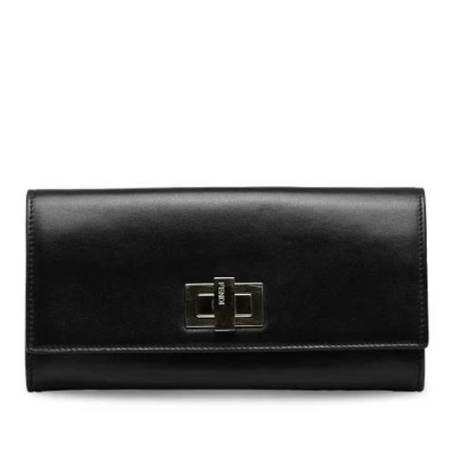 Pre-owned Leather wallets Fendi Vintage , Black , Dames