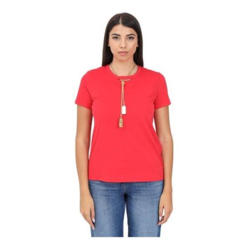 Rode T-shirt met ketting Elisabetta Franchi , Red , Dames