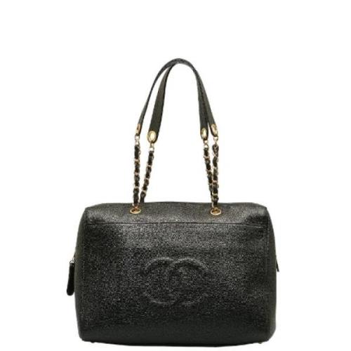 Pre-owned Leather chanel-bags Chanel Vintage , Black , Dames