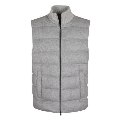 Lichtgrijs Kasjmier/Zijden Gilet Herno , Gray , Heren