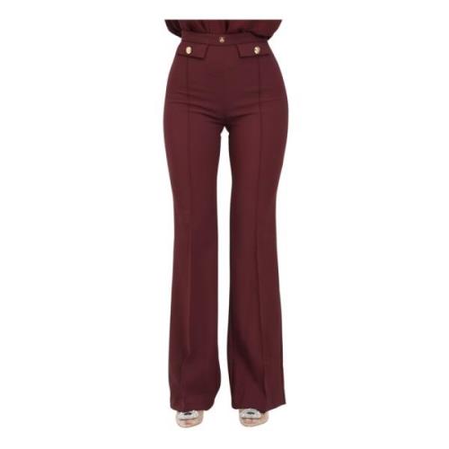 Bordeauxrode Elegante Broek voor Vrouwen Elisabetta Franchi , Brown , ...