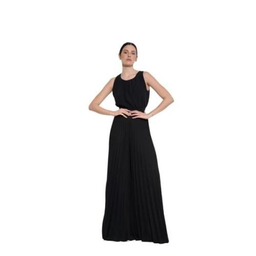 Dames Georgette Geplooide Jumpsuit Kaos , Black , Dames