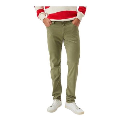 Mannen Drill Licht Elastische Broek Roy Roger's , Green , Heren