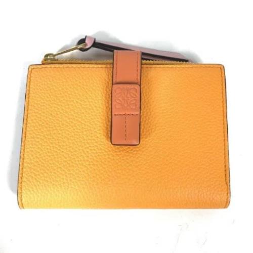 Pre-owned Leather wallets Loewe Pre-owned , Orange , Dames