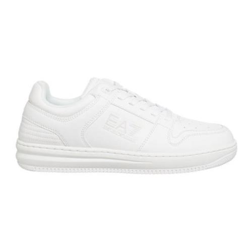 Eenvoudige Vetersneakers Emporio Armani EA7 , White , Heren