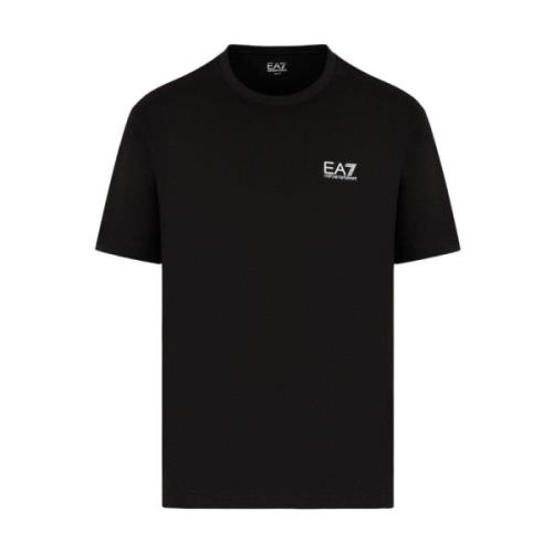 Contrast Logo Korte Mouw T-shirt Emporio Armani EA7 , Black , Heren