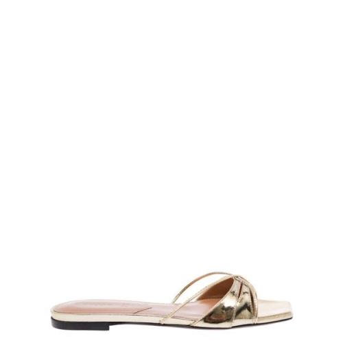 Grijze Metallic Kruisband Sandalen D'Accori , Gray , Dames