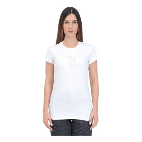 Witte T-shirt met korte mouwen en logodetail Armani Exchange , White ,...