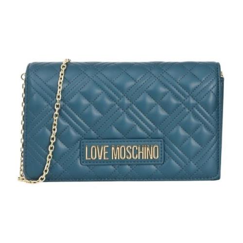 Gewatteerde Smaragdgroene Clutch Tas Love Moschino , Green , Dames