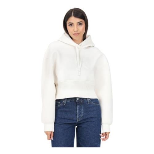 Witte Hoodie Casual Herfst Winter Calvin Klein Jeans , White , Dames