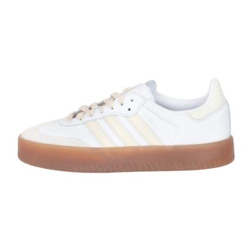 Witte Sambae Sneakers Premium Leer Adidas Originals , White , Dames