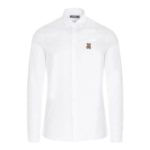 Teddy Patch Shirt Moschino , White , Heren