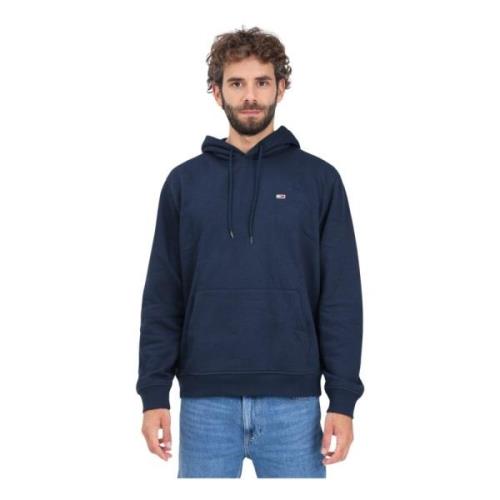 Blauwe hoodie met logoborduursel Tommy Jeans , Blue , Heren