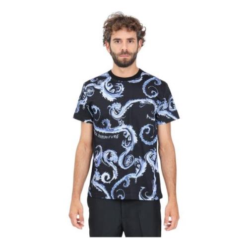 Barocco Motief Korte Mouw T-shirt Versace Jeans Couture , Multicolor ,...