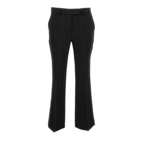 Lage Taille Wijde Zwarte Broek Plain Units , Black , Dames