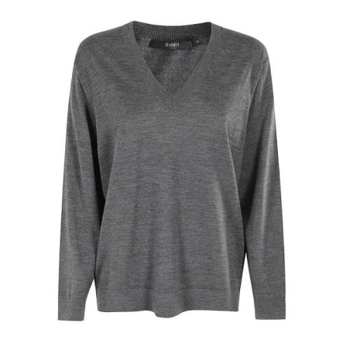 V-hals Top Seventy , Gray , Dames