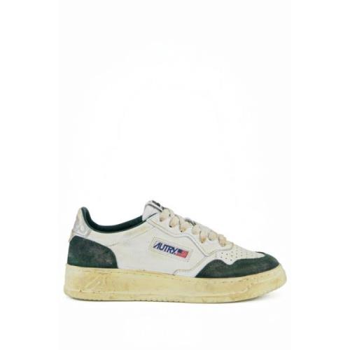 Vintage Medalist Leren Sneakers Groen Wit Autry , White , Dames