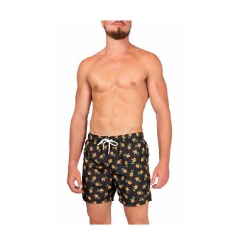 Gedrukte Microfiber Comfort Shorts F**k , Multicolor , Heren