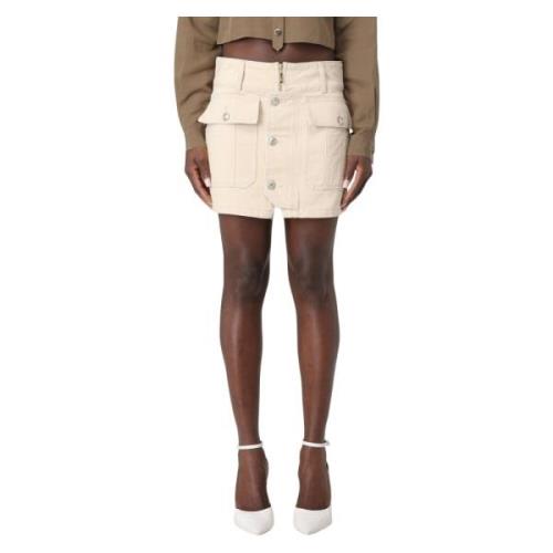 Mini Rok met Knopen en Rits Liu Jo , Beige , Dames