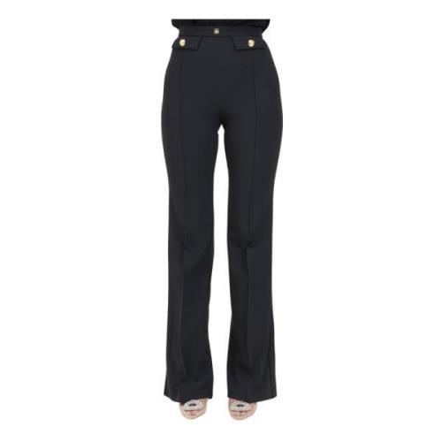 Zwarte elegante broek met gouden knopen Elisabetta Franchi , Black , D...