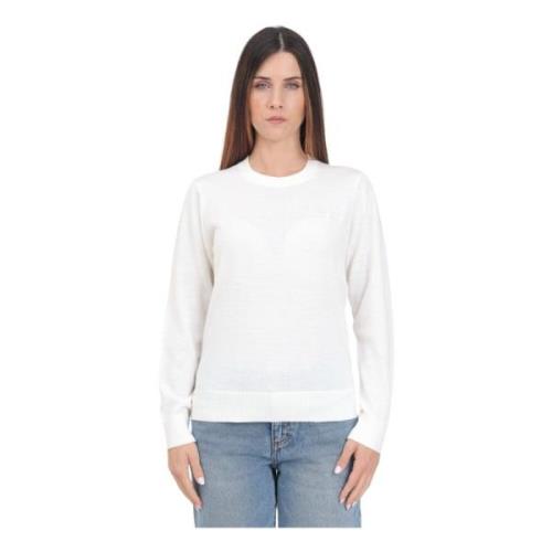 Geborduurde Crewneck Sweater Armani Exchange , White , Dames