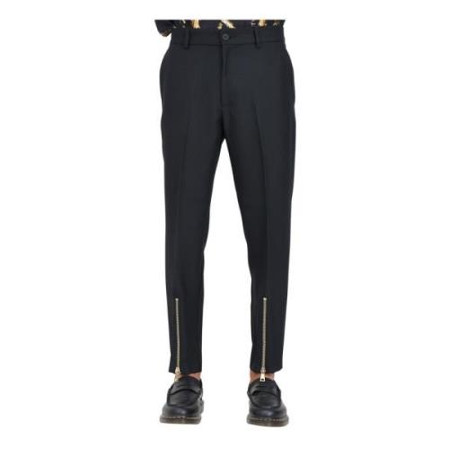 Elegante Zwarte Formele Rechte Pijp Broek Versace Jeans Couture , Blac...