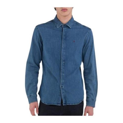 Blauw Medium Shirt M4131.000.83972C Replay , Blue , Heren