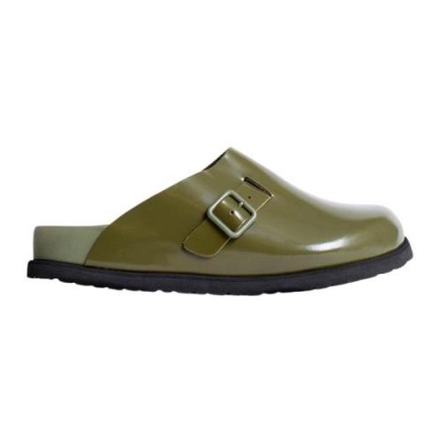 Glanzend Leren Sandaal Birkenstock , Green , Heren