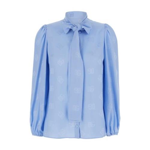 DG Logo Blouse Dolce & Gabbana , Blue , Dames