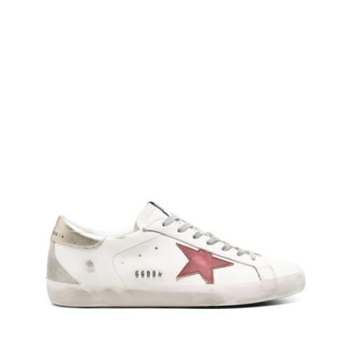 Super Star Leren Sneakers met Gelamineerde Hiel Golden Goose , White ,...