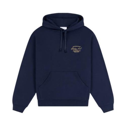 Essentiële hoodie met geribbelde details Axel Arigato , Blue , Heren