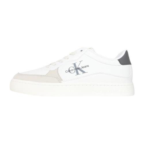 Witte Heren Logo Sneakers Calvin Klein Jeans , Multicolor , Heren