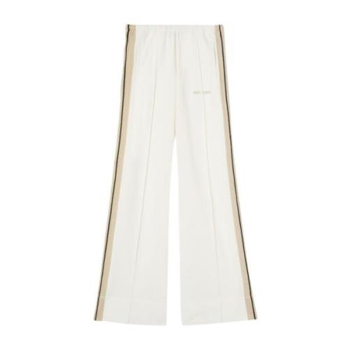 Geborduurde Logo Wijde Pijp Broek Palm Angels , White , Dames